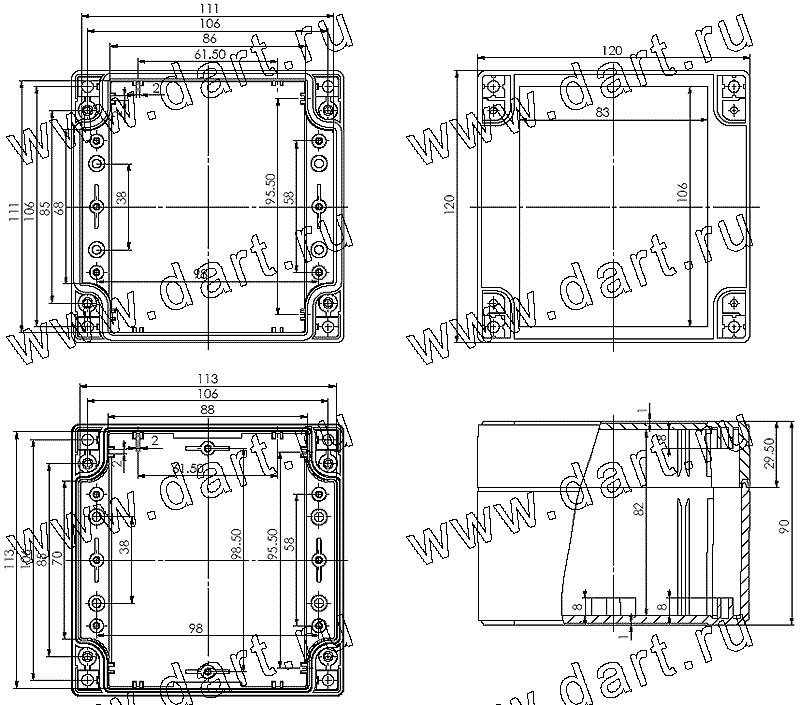 Пластиковые влагозащищенные корпуса :: ДАРТ Электроникс