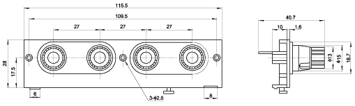 PSZ-411 - блок винтовых зажимов 4 проводов акустических систем