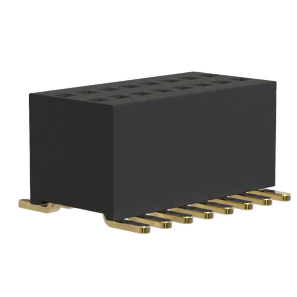 2731SM-02xx серия, розетки прямые двухрядные на плату для поверхностного (SMD) монтажа, шаг 0,80 x 1,20 мм, 2x50 контактов