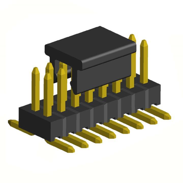 2199SB-XXXG-SM-3025-CP (PLLD1.27S) серия, вилки штыревые открытые двухрядные прямые на плату для поверхностного (SMD) монтажа с захватом, шаг 1,27x1,27 мм, Соединители плата/плата (разъемы межплатные), штыревые линейки и гнезда для них > шаг 1,27x1,27 мм