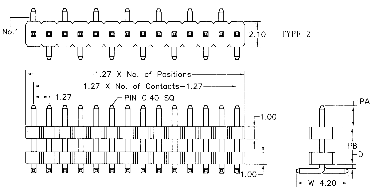 BL1410-21xxM2-1.0 серия, вилки штыревые открытые однорядные SMD с двойным изолятором угловые, шаг 1,27 мм, Соединители плата/плата (разъемы межплатные), штыревые линейки и гнезда для них > шаг 1,27 мм