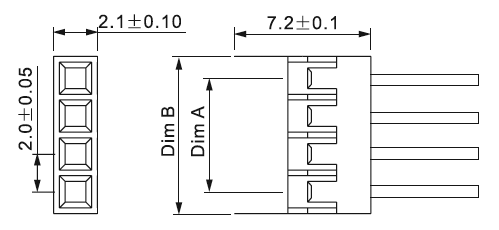 KR2006H-XXP-1 (2026A-XX, BLS2-1xXX) серия, корпуса однорядных розеток на провод, шаг 2,0 мм, Соединители штыревые открытые плата/плата (межплатные штыревые линейки) и гнезда для них > шаг 2,0 мм