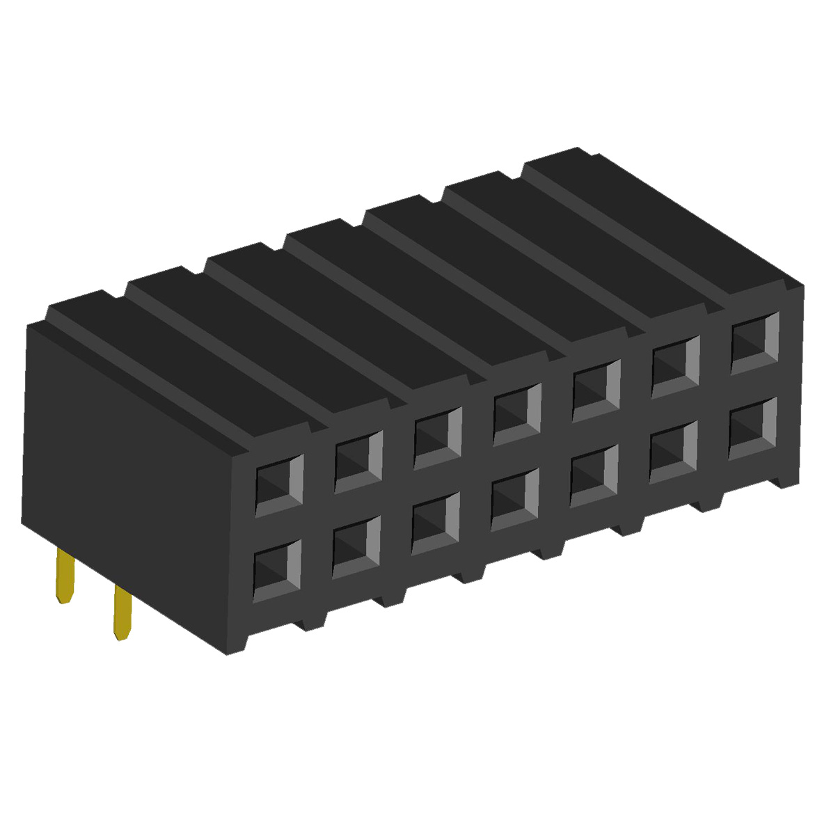 2207R-XXG (PBD2-XXR) серия, розетки угловые двухрядные на плату для монтажа в отверстия, шаг 2,0x2,0 мм, Соединители штыревые открытые плата/плата (межплатные штыревые линейки) и гнезда для них > шаг 2,0x2,0 мм