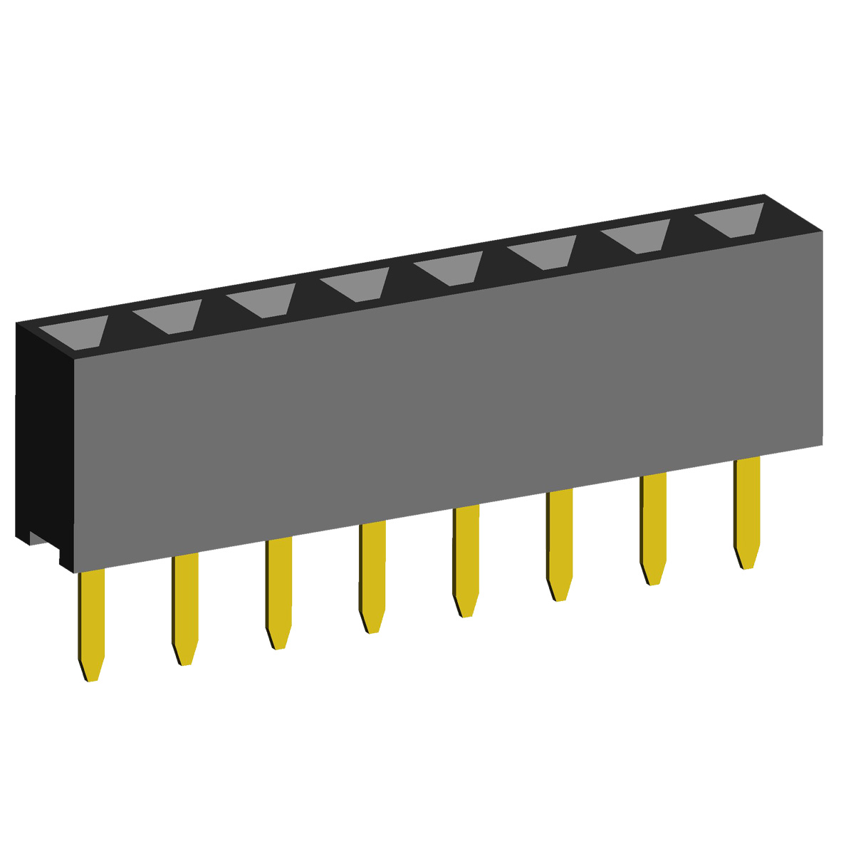 2209S-XXG (PBS2-XX, DS1026-01-1xXXS8BV) серия, розетки штыревые прямые однорядные на плату для монтажа в отверстия, шаг 2,0 мм, Соединители штыревые открытые плата/плата (межплатные штыревые линейки) и гнезда для них > шаг 2,0 мм