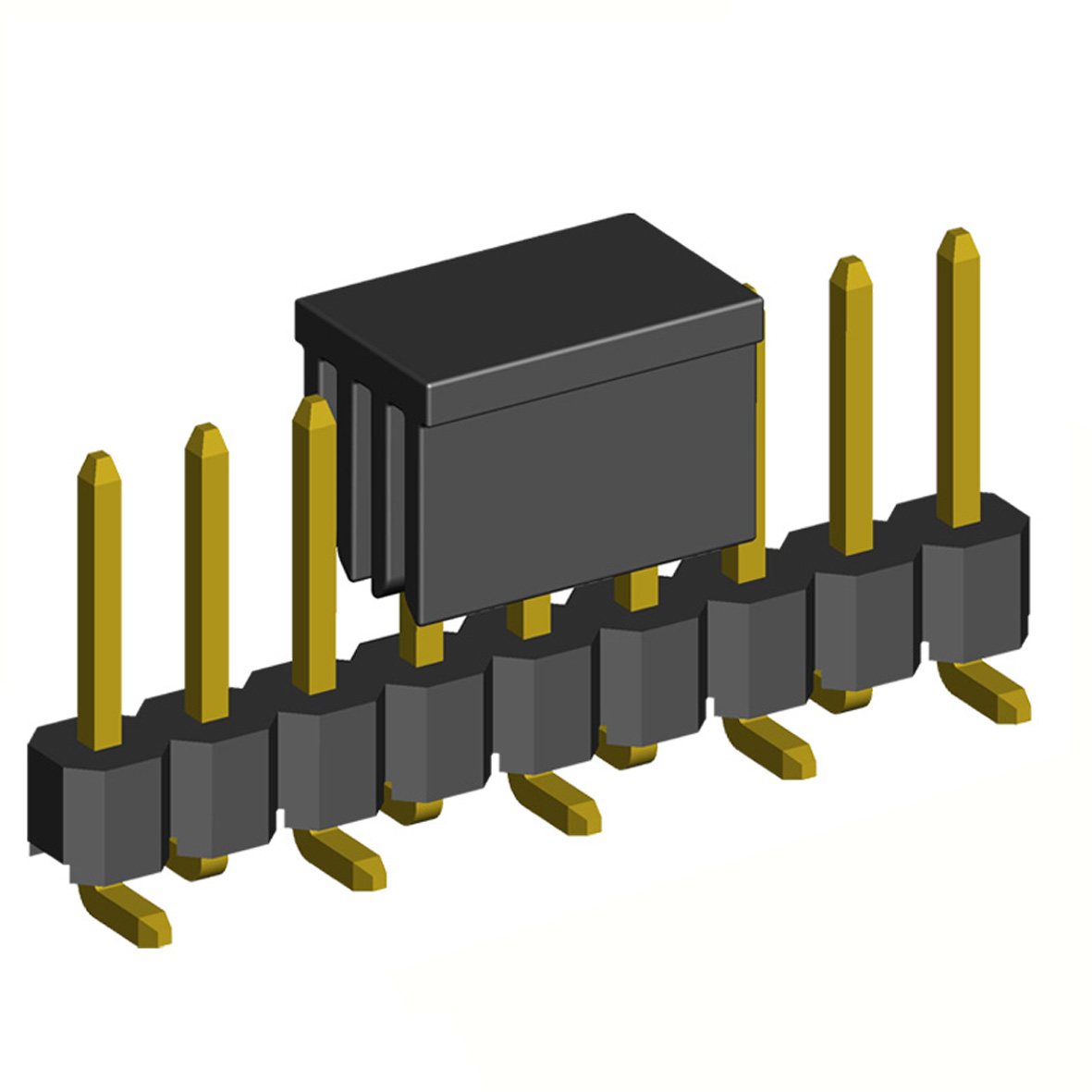 2211SM-XXG-BX-XXXX серия, вилки открытые прямые однорядные на плату для поверхностного (SMD) монтажа с захватом, шаг 2,54 мм, Соединители плата/плата (разъемы межплатные), штыревые линейки и гнезда для них > 2,54 x 2,54