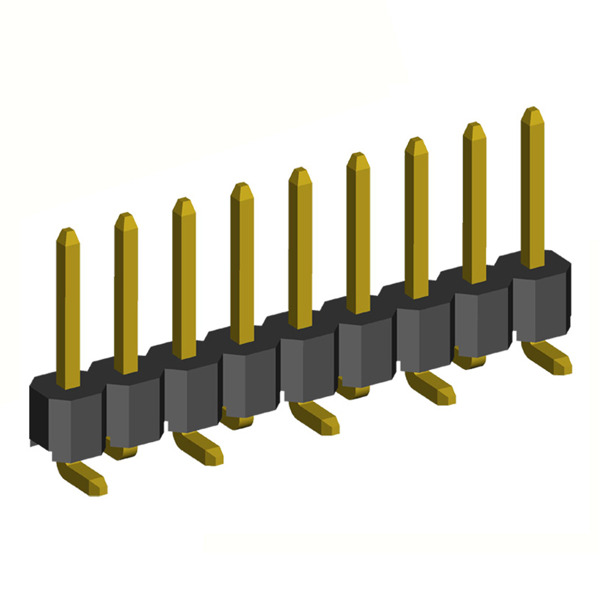 2211SM-XXG-BX-XXXX серия, вилки открытые прямые однорядные на плату для поверхностного (SMD) монтажа, шаг 2,54 мм, Соединители плата/плата (разъемы межплатные), штыревые линейки и гнезда для них > 2,54 x 2,54
