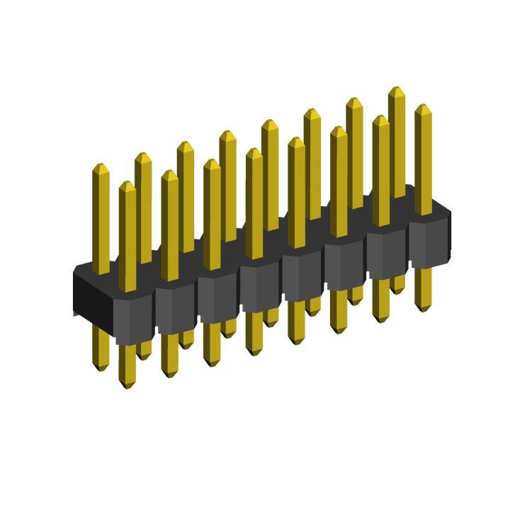 2213S-xxG (PLD-XX, DS1021-2xXXSF11) серия, вилки открытые прямые двухрядные на плату для монтажа в отверстия, шаг 2,54x2,54 мм, Соединители штыревые открытые плата/плата (межплатные штыревые линейки) и гнезда для них > шаг 2,54x2,54 мм