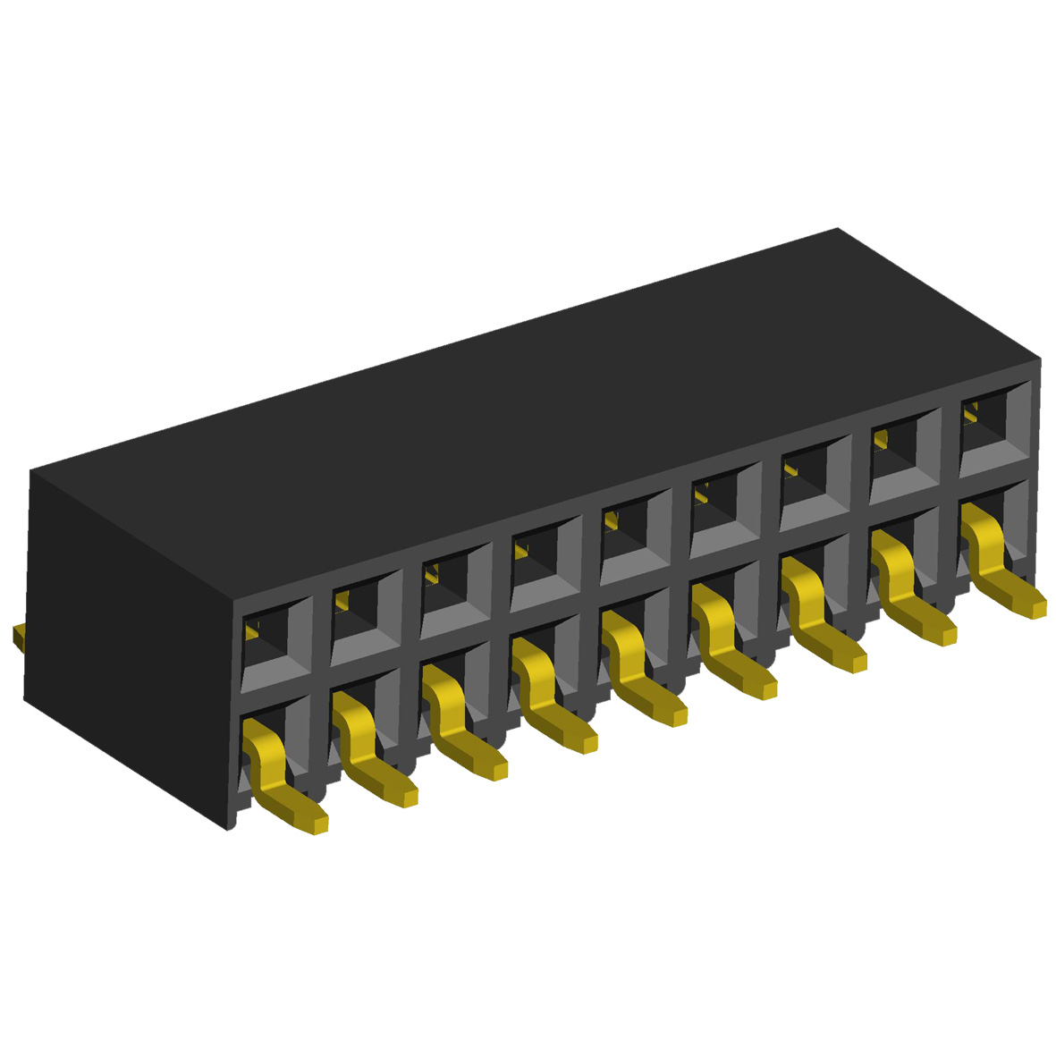 2214BR-XXG-SM серия, розетки с боковым входом двухрядные на плату для поверхностного (SMD) монтажа, шаг 2,54 x 2,54 мм, Соединители плата/плата (разъемы межплатные), штыревые линейки и гнезда для них > 2,54 x 2,54