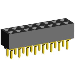 2214DS-XXG-50D серия, розетки двухрядные прямые на плату для монтажа в отверстия, шаг 2,54 x 2,54 мм, Соединители плата/плата (разъемы межплатные), штыревые линейки и гнезда для них > 2,54 x 2,54