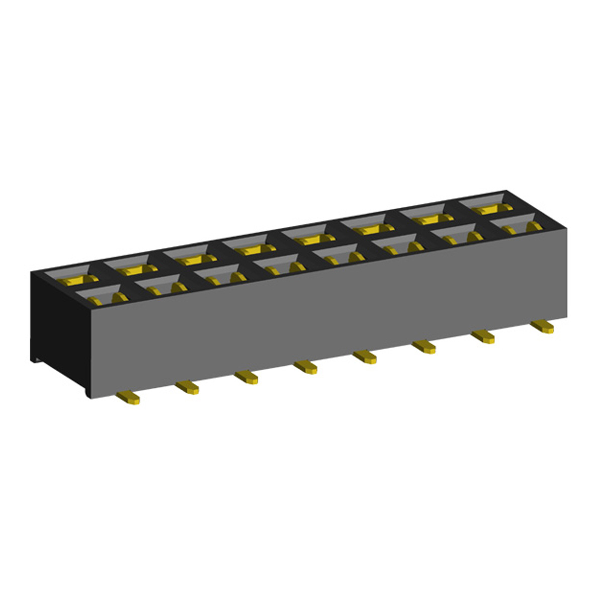 2214SM-XXG-37D серия, розетки двухрядные прямые на плату для поверхностного (SMD) монтажа, шаг 2,54 x 2,54 мм, Соединители плата/плата (разъемы межплатные), штыревые линейки и гнезда для них > 2,54 x 2,54