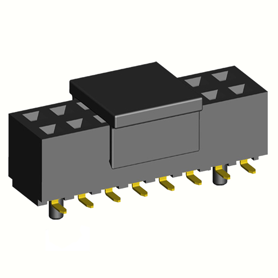 2214SM-XXG-50-PCG серия, розетки двухрядные прямые с направляющими на плату для поверхностного (SMD) монтажа с захватом, шаг 2,54 x 2,54 мм, Соединители плата/плата (разъемы межплатные), штыревые линейки и гнезда для них > 2,54 x 2,54