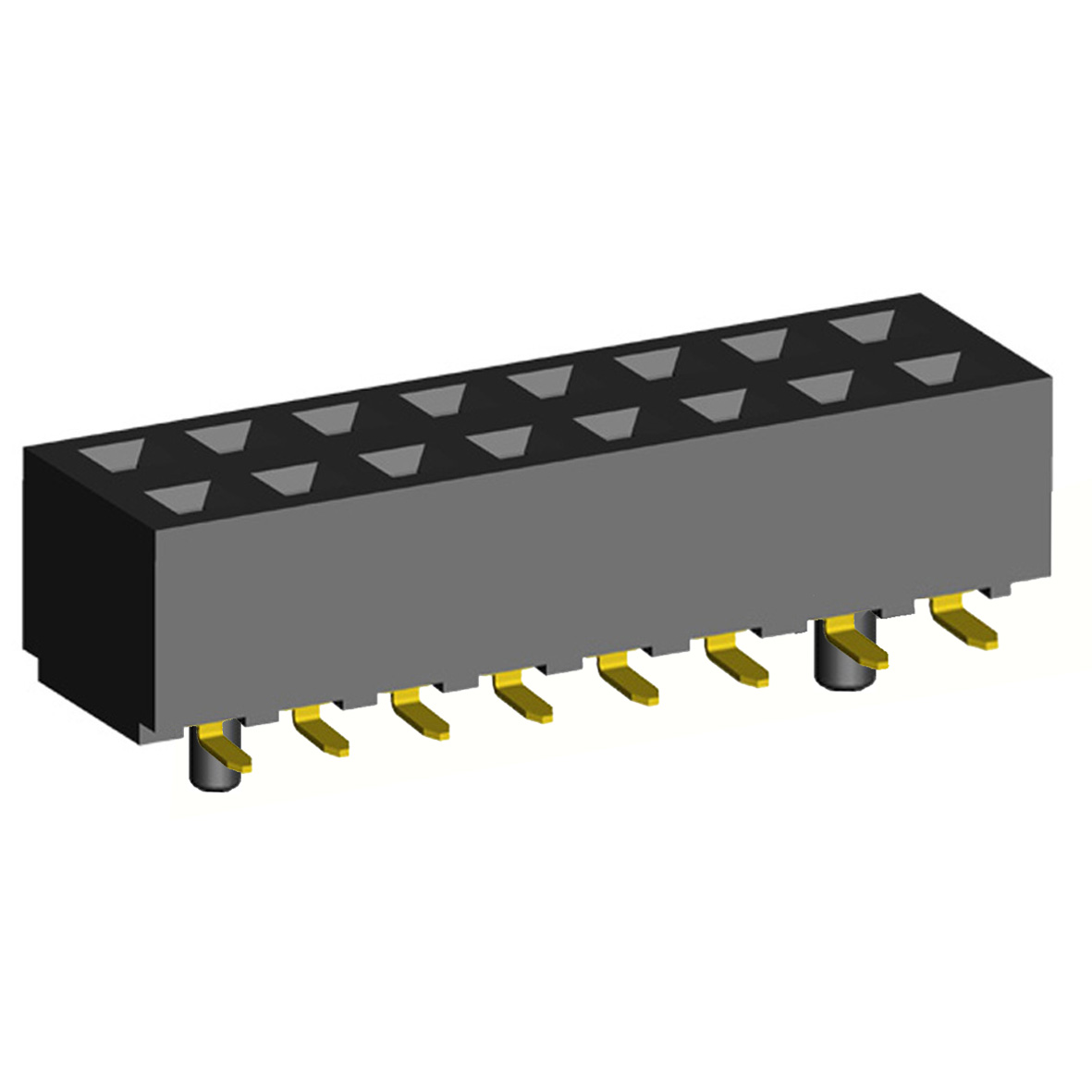 2214SM-XXG-50-PG серия, розетки двухрядные прямые с направляющими на плату для поверхностного (SMD) монтажа, шаг 2,54 x 2,54 мм, Соединители плата/плата (разъемы межплатные), штыревые линейки и гнезда для них > 2,54 x 2,54