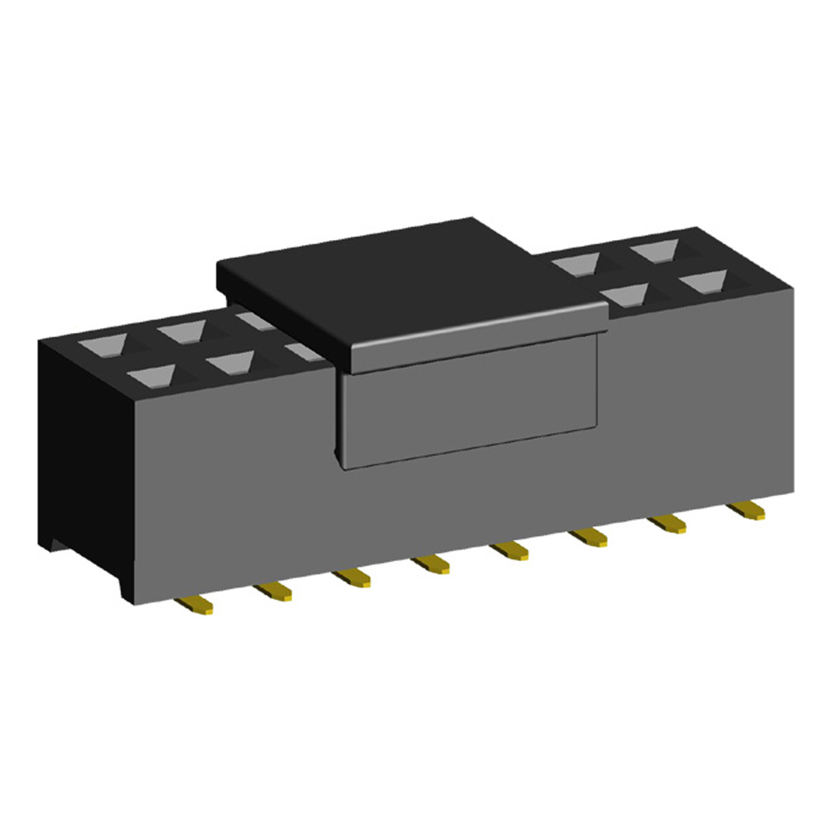 2214SM-XXG-62-PCP серия, розетки двухрядные прямые на плату для поверхностного (SMD) монтажа с захватом, шаг 2,54 x 2,54 мм, Соединители плата/плата (разъемы межплатные), штыревые линейки и гнезда для них > 2,54 x 2,54
