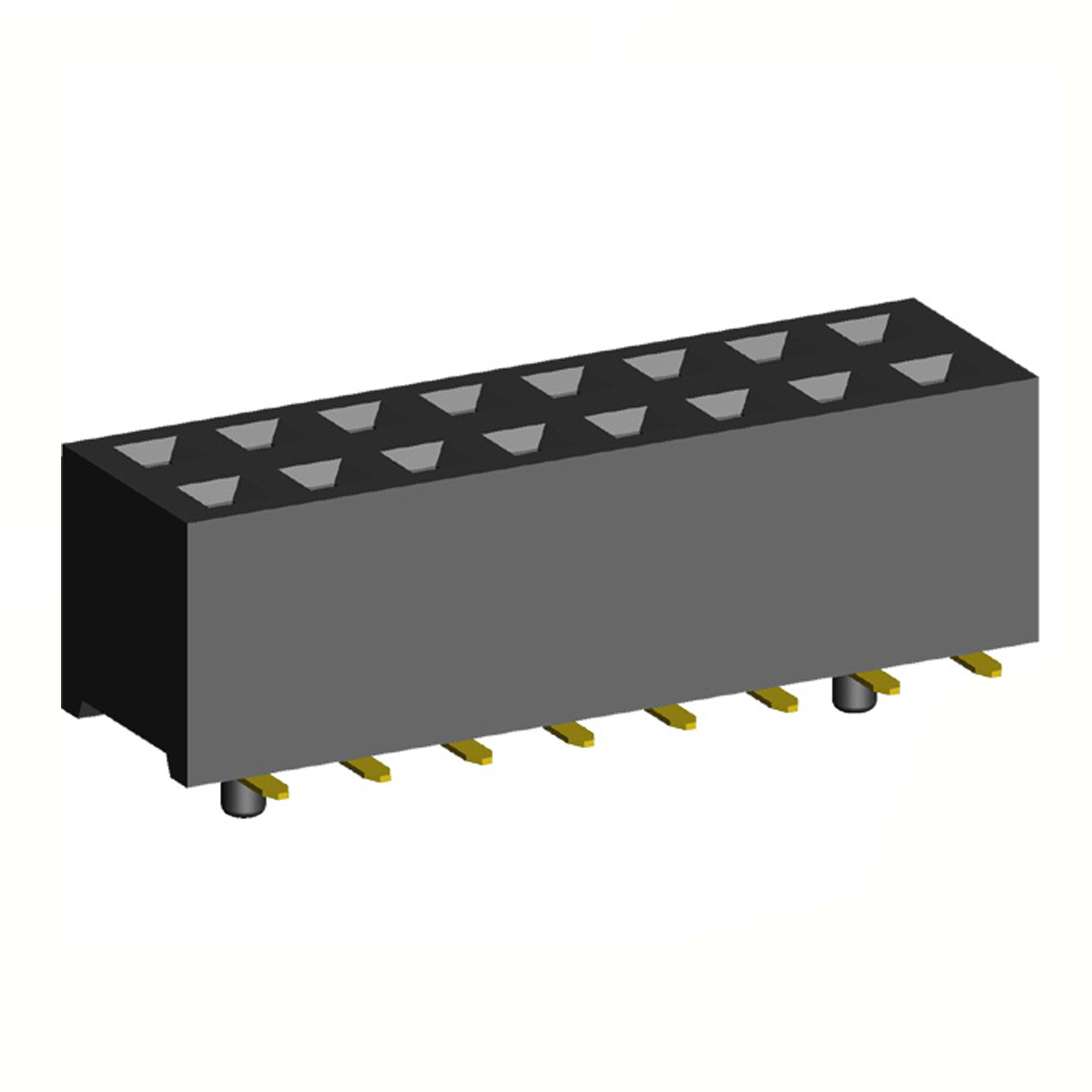 2214SM-XXG-62-PG серия, розетки двухрядные прямые с направляющими на плату для поверхностного (SMD) монтажа, шаг 2,54 x 2,54 мм, Соединители плата/плата (разъемы межплатные), штыревые линейки и гнезда для них > 2,54 x 2,54