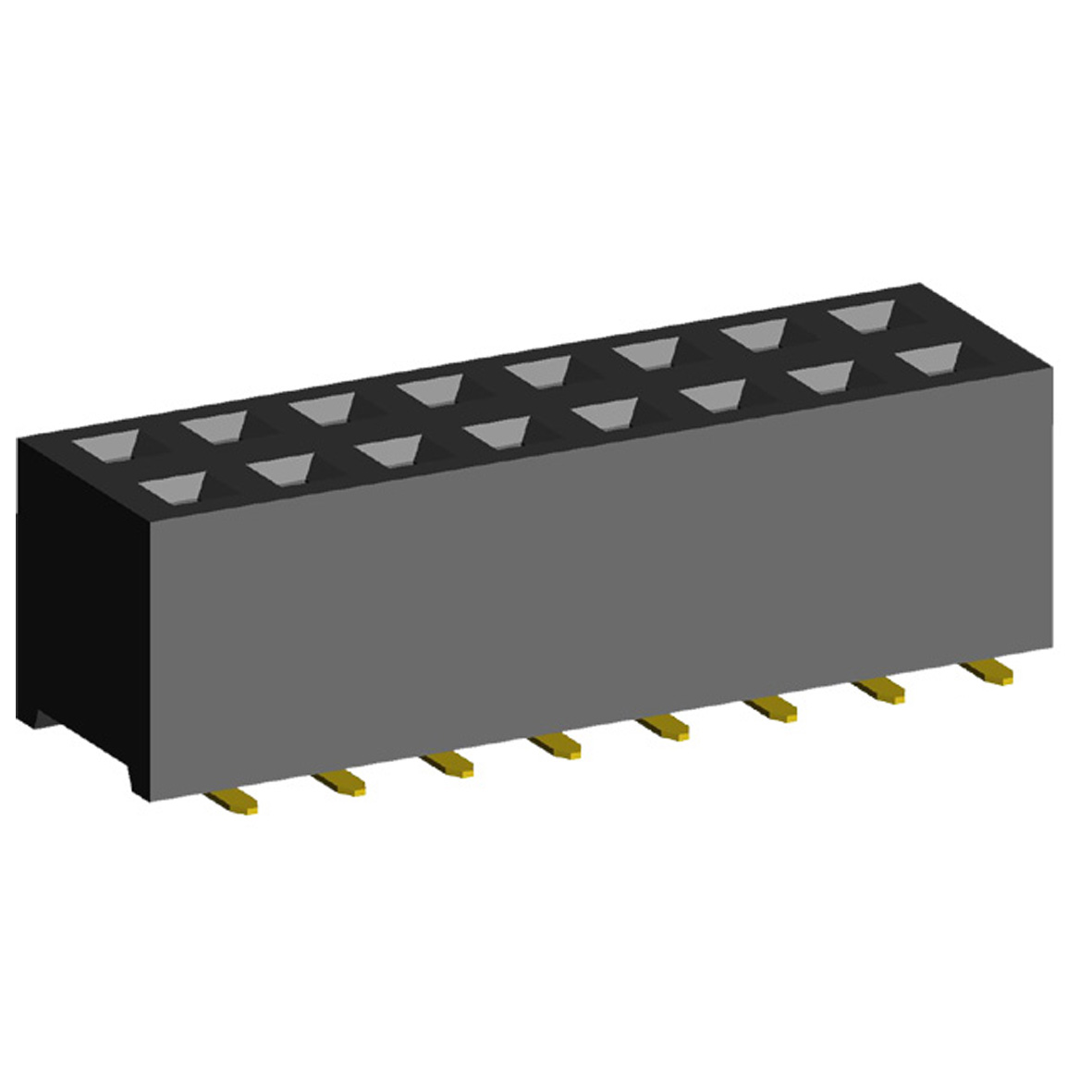 2214SM-XXG-62 серия, розетки двухрядные прямые на плату для поверхностного (SMD) монтажа, шаг 2,54 x 2,54 мм, Соединители плата/плата (разъемы межплатные), штыревые линейки и гнезда для них > 2,54 x 2,54