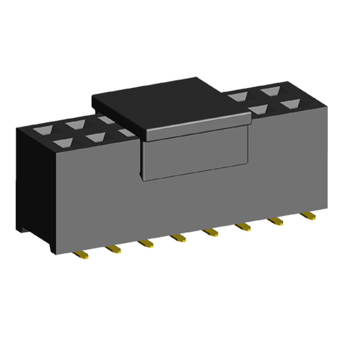 2214SM-XXG-75-PCP серия, розетки двухрядные прямые на плату для поверхностного (SMD) монтажа с захватом, шаг 2,54 x 2,54 мм, Соединители плата/плата (разъемы межплатные), штыревые линейки и гнезда для них > 2,54 x 2,54