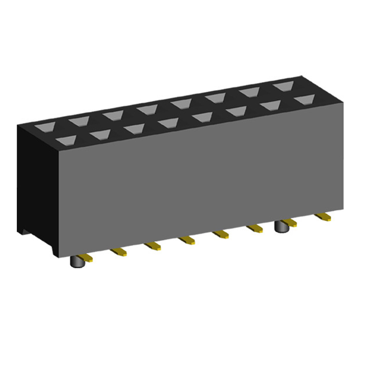 2214SM-XXG-75-PG серия, розетки двухрядные прямые с направляющими на плату для поверхностного (SMD) монтажа, шаг 2,54 x 2,54 мм, Соединители плата/плата (разъемы межплатные), штыревые линейки и гнезда для них > 2,54 x 2,54