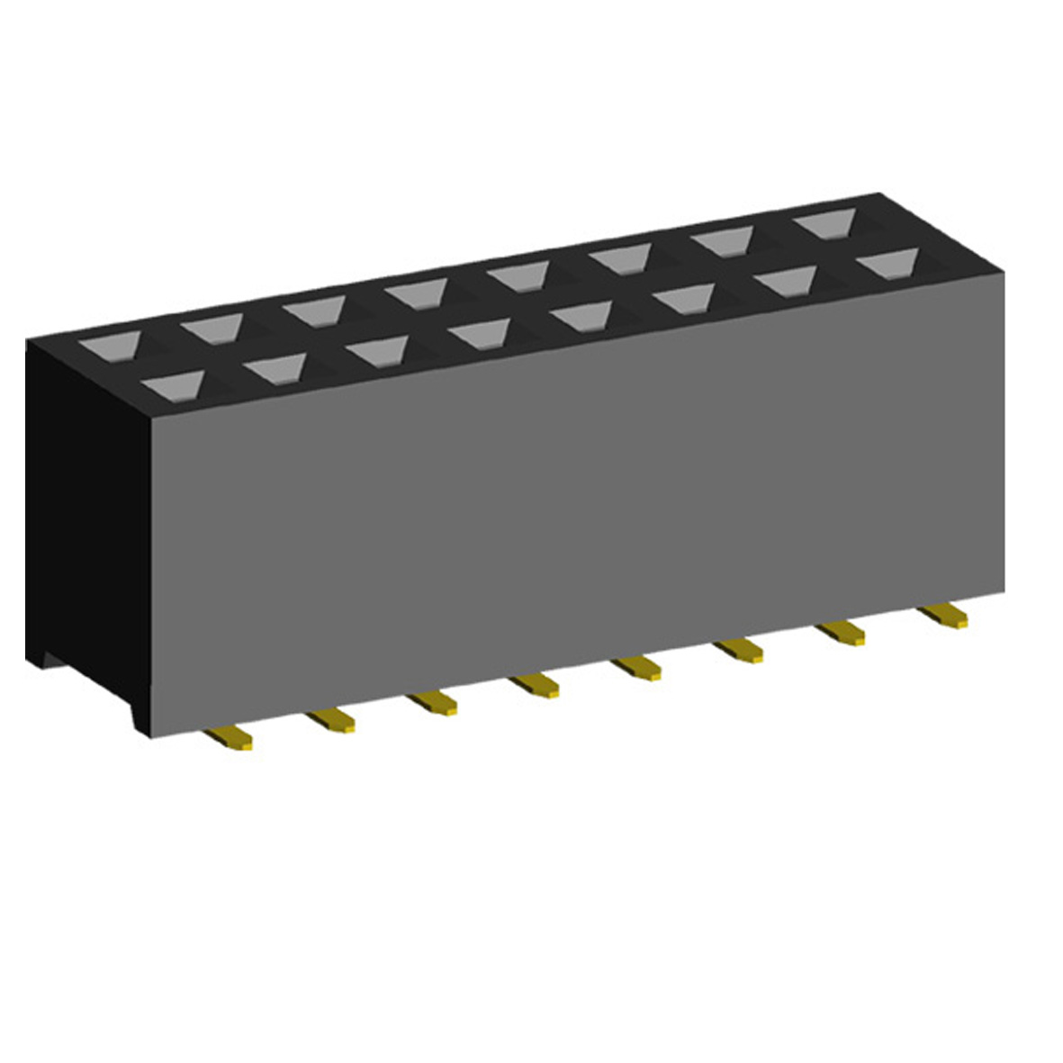 2214SM-XXG-75 серия, розетки двухрядные прямые на плату для поверхностного (SMD) монтажа, шаг 2,54 x 2,54 мм, Соединители плата/плата (разъемы межплатные), штыревые линейки и гнезда для них > 2,54 x 2,54