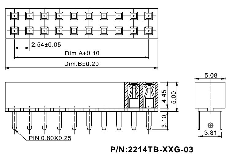 2214TB-XXG-XX ,         ,  2,54 x 2,54 ,  / ( ),       > 2,54 x 2,54