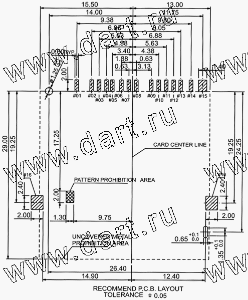 SDSR13-A0-0005, 2 in 1 Connector SD + MMC 4.0 Reverse type, Держатели карт памяти / Комбинированные типы держателей карт / 2 в 1