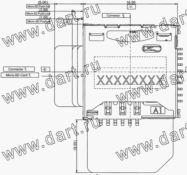 SMPN14-J0-3000, 2 in 1 Connector Sim + Micro SD Normal Push Type,    /     / 2  1