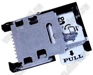 SMSN16-J0-2200, 2 in 1 Connector Sim + Micro SD Dual Hinge Type, Держатели карт памяти / Комбинированные типы держателей карт / 2 в 1