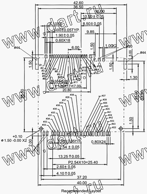 TIN044-A0-4100, 2 in 1 Connector SM+xD Normal Type, Держатели карт памяти / Комбинированные типы держателей карт / 2 в 1