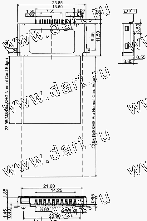 MSCR14-A0-2200, 3 in 1 Connector MS + MS Duo + MS Duo HG Reverse Type,      3  1