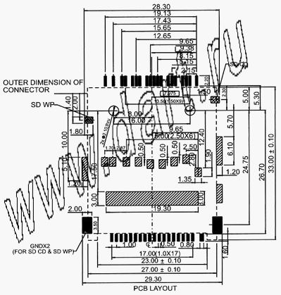 MSX039-A0-4052, 4 in 1 Connector MS + SD + MMC + XD Normal Type, Комбинированные типы держателей карт 4 в 1