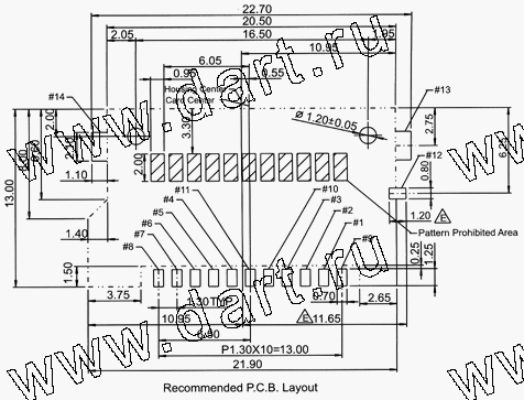 MIS011-A0-000X, Mini SD Normal Type, SD карт держатели, Одиночные держатели, Держатели карт памяти