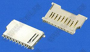 SD-02, SD Card Connector Reverse Short Type, SD карт держатели, Одиночные держатели, Держатели карт памяти