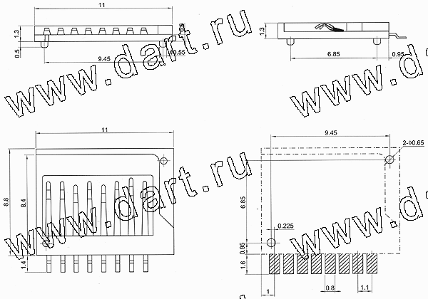 SD-05G, SD Card Connector Reverse Short Type, SD карт держатели, Одиночные держатели, Держатели карт памяти