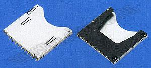 SD-06A, SD Card Connector Reverse Short Type, SD карт держатели, Одиночные держатели, Держатели карт памяти