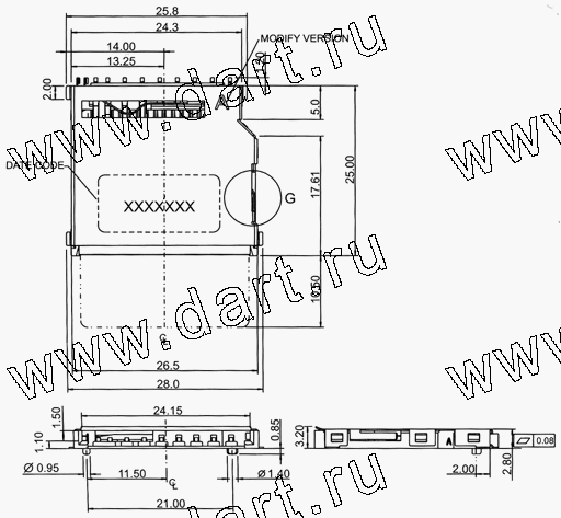 SDC009-A0-0000, SD Card Connector Normal Type, SD карт держатели, Одиночные держатели, Держатели карт памяти