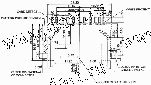 SDR009-A0-3011, SD Card Connector Reverse Short TypeSD  ,  ,   