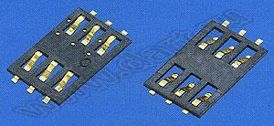 SIM-2.54-0.5S, SIM карт держатели, Одиночные держатели, Держатели карт памяти