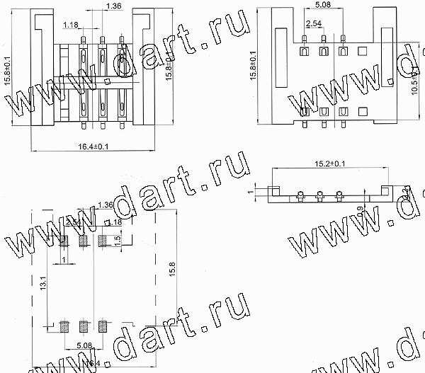 SIM-2.54-2.2, SIM карт держатели, Одиночные держатели, Держатели карт памяти