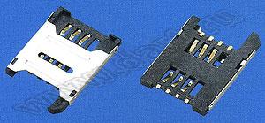SIM-2.54-3A, SIM карт держатели, Одиночные держатели, Держатели карт памяти