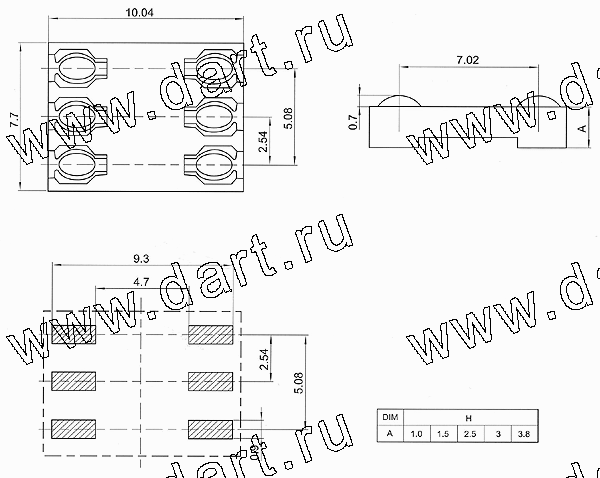 SIM-2.54-HD, SIM карт держатели, Одиночные держатели, Держатели карт памяти