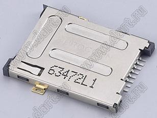 SPPN06-A0-0040, Push Type (6 pin), SIM карт держатели, Одиночные держатели, Держатели карт памяти