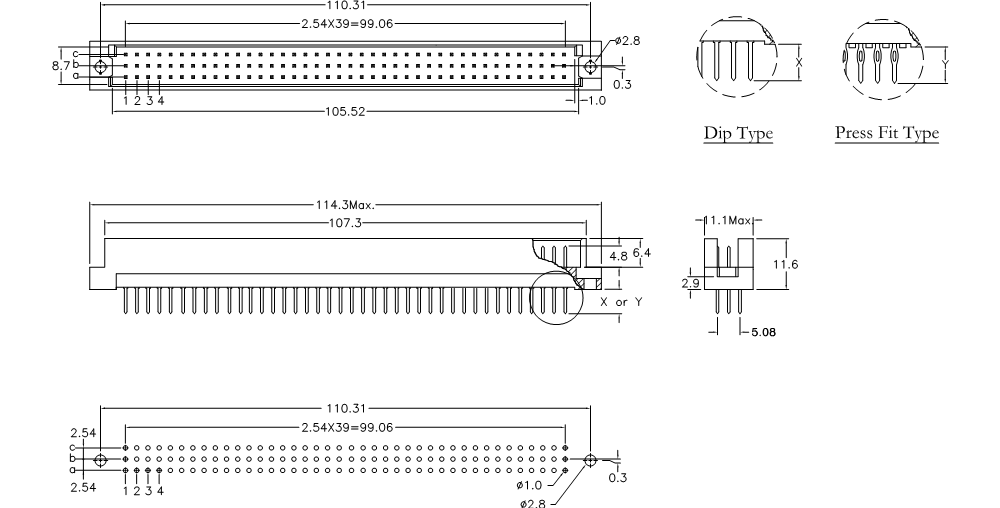 DIN 41612 9001-13120/9001-23120 ,   3-   ,  2,54/5,08 