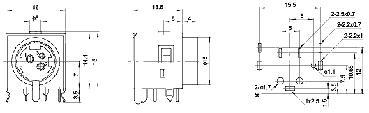 DSW-21D, Разъемы мини-DIN