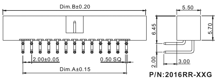 2016R-XXG (BH2R-XX) ,         ,  2,0  x 2,0,      IDC