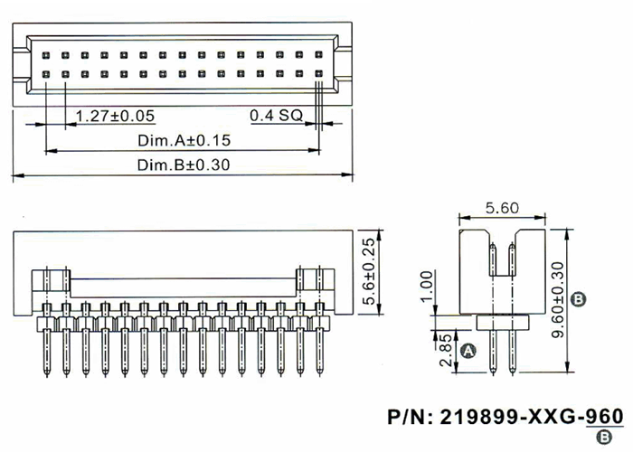           219899-xxG-960,  1,27 x 1,27 ,      IDC