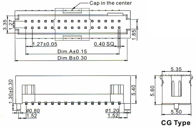      (SMD)             2198SM-XXXG-CG,  1,27 x 1,27 ,      IDC