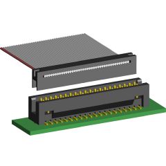 Вилки закрытые прямые для поверхностного (SMD) монтажа серии 2198SM-XXXG (BH1.27-XXSMD-2), шаг 1,27 x 1,27 мм, Разъемы для плоского кабеля серии IDC