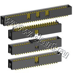 2316SM-XXG-CP (BH-XXSMD) серия, вилка закрытая прямая с монтажной крышкой для поверхностного монтажа на плату , шаг 2,54 мм x 2,54мм, Разъемы для плоского кабеля серии IDC