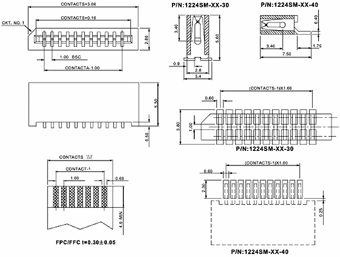 1224SM-30(40) -  1,0 ,   ,      FPC