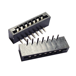 1230R-XX (FB-xxR, DS1020-xxR) серия: pазъемы для плоского шлейфа FPC/FFC, вход параллельно плате, выводной монтаж, шаг 2.54 мм