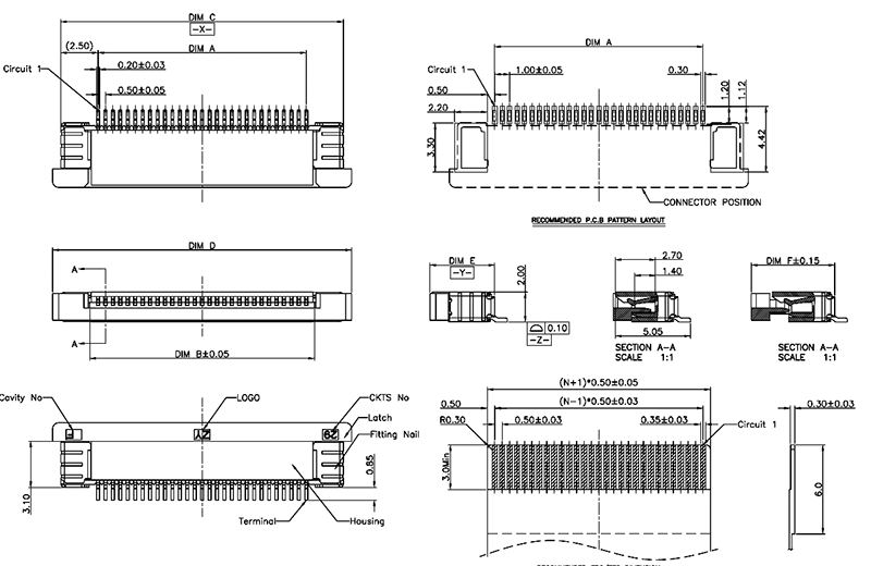 1226-xx-03TR (AF3AxxA*S0P10-Q0Q1) T/R :     FPC/FFC,   ,  ,  (SMD) ,  0.5 